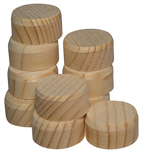 150 pièces bouchons en bois du sapin Diamètre 15 mm - Plaquettes rondes pour rapiéçages avec facette Cover