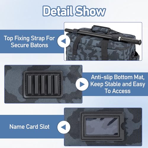 Image of Patrol Bag Law Enforcement, Police Gear Bag Car Front Seat Organizer for Police with Laptop Layer and Cup Holders, MOLLE System, Fits Vehicle Passenger Seat, Black Camo