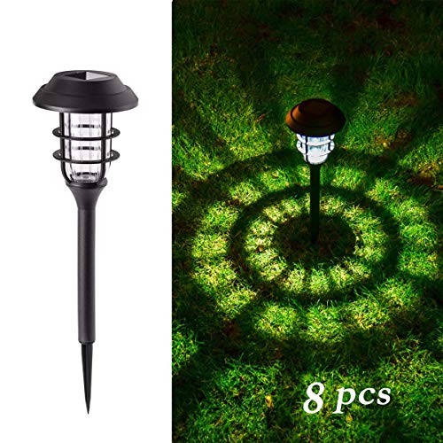 GIGALUMI Solar Pathway Lights Outdoor 8 Pack Bright Solar Lights