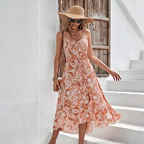 Image of BROVAVE Women's 2026 Summer Casual Boho Sundress Spaghetti Strap Midi Dress
