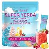 Super Yerba Mate Tea Bags with Vitamin D3, Raspberry Lemonade Yerba Mate Tea - Supports Digestive Health, Mental Clarity & Energy, 2g sugar, Prebiotic + Probiotic