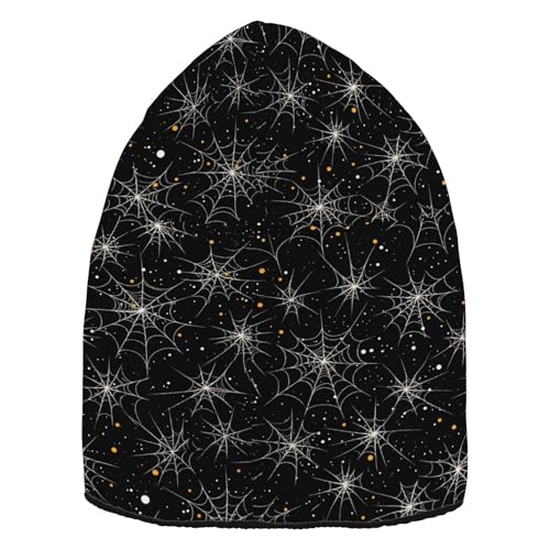 EtherSpher Web - Gorro de punto negro brillante para hombre y mujer, divertido (prop1), Red Black Glittering, talla única