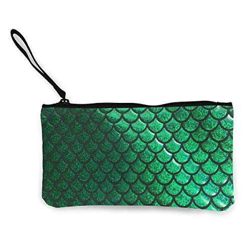 Preisvergleich Produktbild Flyup Frauen und Mädchen Hellgrün Pastell Meerjungfrau Waage Leinwand Geldbörse Mäppchen Brieftasche für Kosmetiktasche Bank Auto Passport Coin