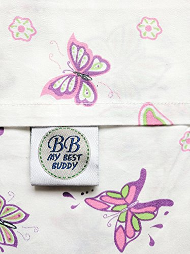 Image of Toddler Kids Pillowcase for Boys and Girls - Butterfly /Butterflies 13 x 18 - shrinks to fit - 100% Cotton - Naturally Hypoallergenic and Soft - Designed in USA - Machine Washable