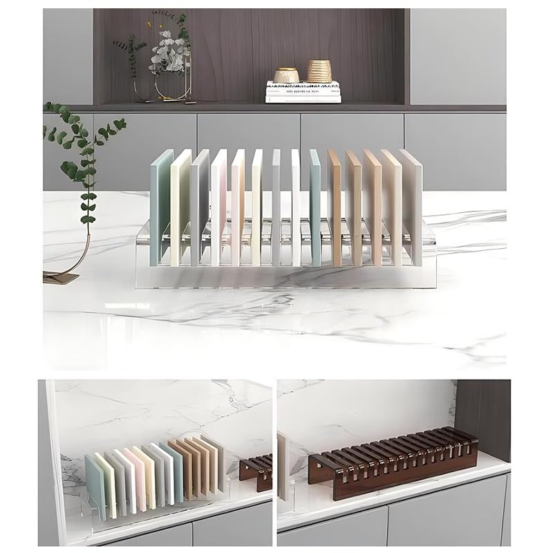 Sample Door Stand, Acrylic Display Rack, Ceramic Wall Tile Shelf, Table Top, Save Space, for Retail Stores, Customizable(Brown)