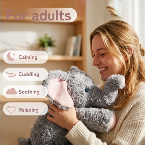Image of Niuniu Daddy Weighted Stuffed Animal, 20 in 3.3 lbs, Elephant Calming Plush | Heavy sensory lap pad, lying body pillow for sleeping, machine wash, huggable plushies, soothing gift for kids and adults