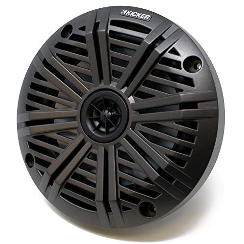 Image of KICKER 6.5 inch LED Marine Speakers (3 Pair) Charcoal Salt Water Grills OEM Replacement Speakers