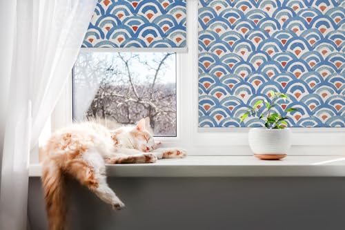 Store enrouleur perméable sans perçage filtrant la lumière store banne Tulup 140x240cm à motifs