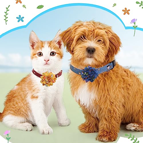 Windspeed 20Pcs Dog Flower Collar Accessory, Multi-Color Pet Flower Collars Dog Bow Tie Charms for Puppy Collar Grooming Accessories - Image 4