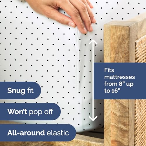 Image of Full 4 Piece Luxury Striped Sheet Set - Soft, Breathable & Cooling - Dots