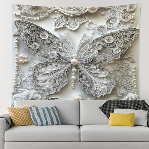 Tapiz de pared acolchado con mariposas de papel para sala de estar, moderno tapiz 3D para dormitorio, hombres y mujeres, decoración artística pequeña y grande para colgar en la pared para adolescentes