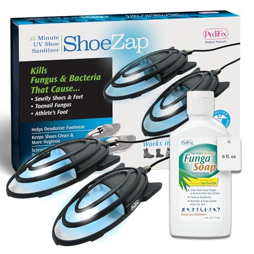 Top 10 Best Uv Shoe Sanitizer for Fungus Reviews and Tips 7 Pedifix FungaSoap Tea Tree Cleansing Wash (6 fl oz) ShoeZap 15-Minute UV Shoe Sanitizer – Foot & Body Hygiene Bundle for Active Lifestyles