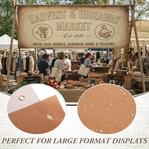 Image of Zonon Large Blank Banners And Signs Polyester Oxford Cloth Sublimation Banner To Decorate With Hanging Rope For Indoor Wall Outdoor Easy Hanging Diy Signs For Business Office (Brown,2 x 6 Feet)