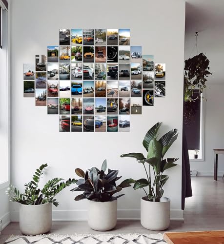 Image of Pack of 54 Cars 01 Wall Collage Kit Posters - 4 x 6 Inches Wall Decor Poster - Wall Art For Bedroom, Living room, Office - 1 Tissue Tape