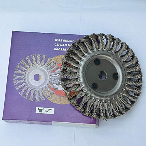 2 PCS 4 inch Knotted Wire Twisted Brush Wheel with 5/8 & 7/8 Arbor for Grinder