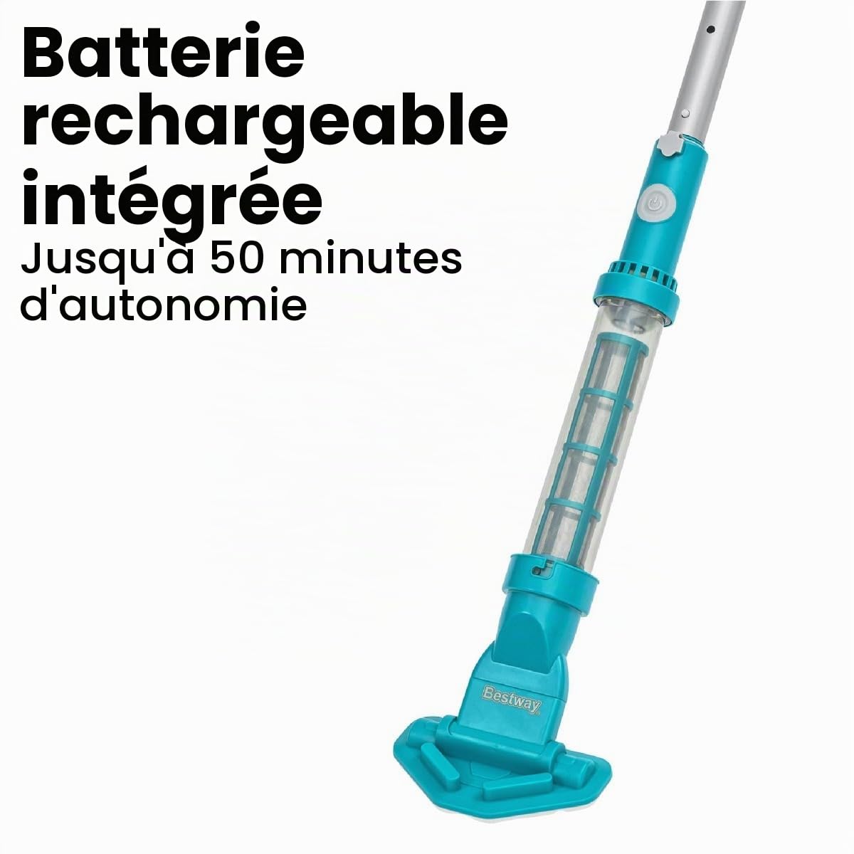Bestway Kit d’Entretien de Piscine avec aspirateur et épuisette AquaSurge - - Blanc/Vert