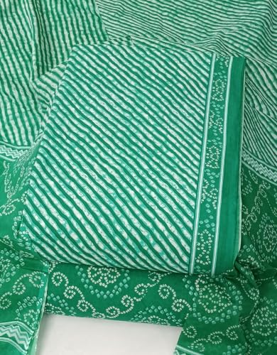 Image of DRAVINAM Trends Women's Premium Cambric Cotton Jaipuri Printed Unstitched Salwar Suit Dress Material with Mulmul Cotton Dupatta