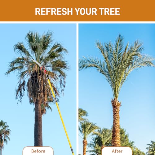 Image of VINGLI 26FT Manual Pole Saw for Tree Trimming, Extendable Tree Pruner, Sharp Steel Blade and Scissors, High Tree Branch Cutter with Lightweight 8 Fiberglass Long Handles, for Pruning Palms and Shrubs