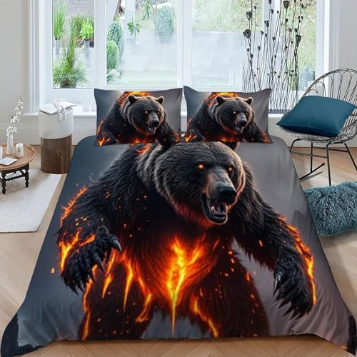 Housse de couette filles 260x220 animaux parure lit microfibre pour chambre cocon