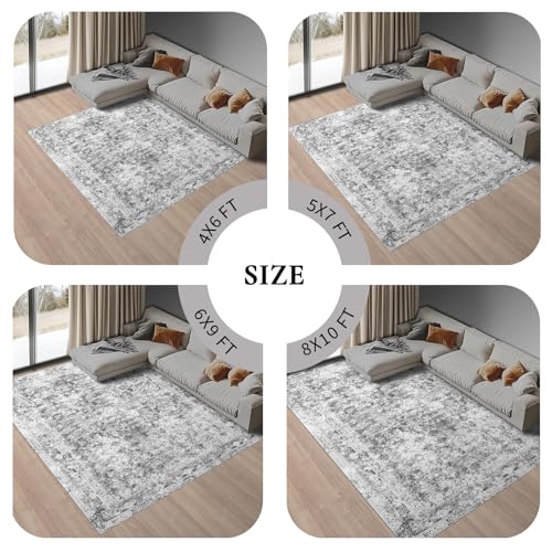 Tapete Lavable 2x3 Pies para Cocina y Dormitorio Gris miniatura 6