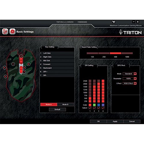 Triton X700 Mouse gaming Camouflage, risoluzione