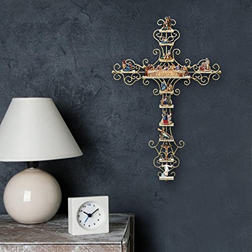Gidenfly Kerst Jezus Kruis Muurstickers, Muur Opknoping Kruis Handgemaakte Antiek Ontwerp, Decoratieve Religieuze Altaar Spirituele Kunst Sculptuur Thuis Woonkamer Decor Accessoire Voor Liefde Een - Image 8