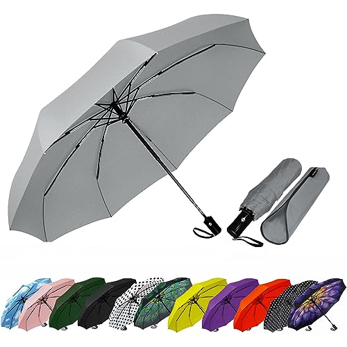 Image of SIEPASA Umbrella for Men - Automatic Large Size Foldable Umbrella with Travel Cover for Man and women - 3 fold Windproof umbrella