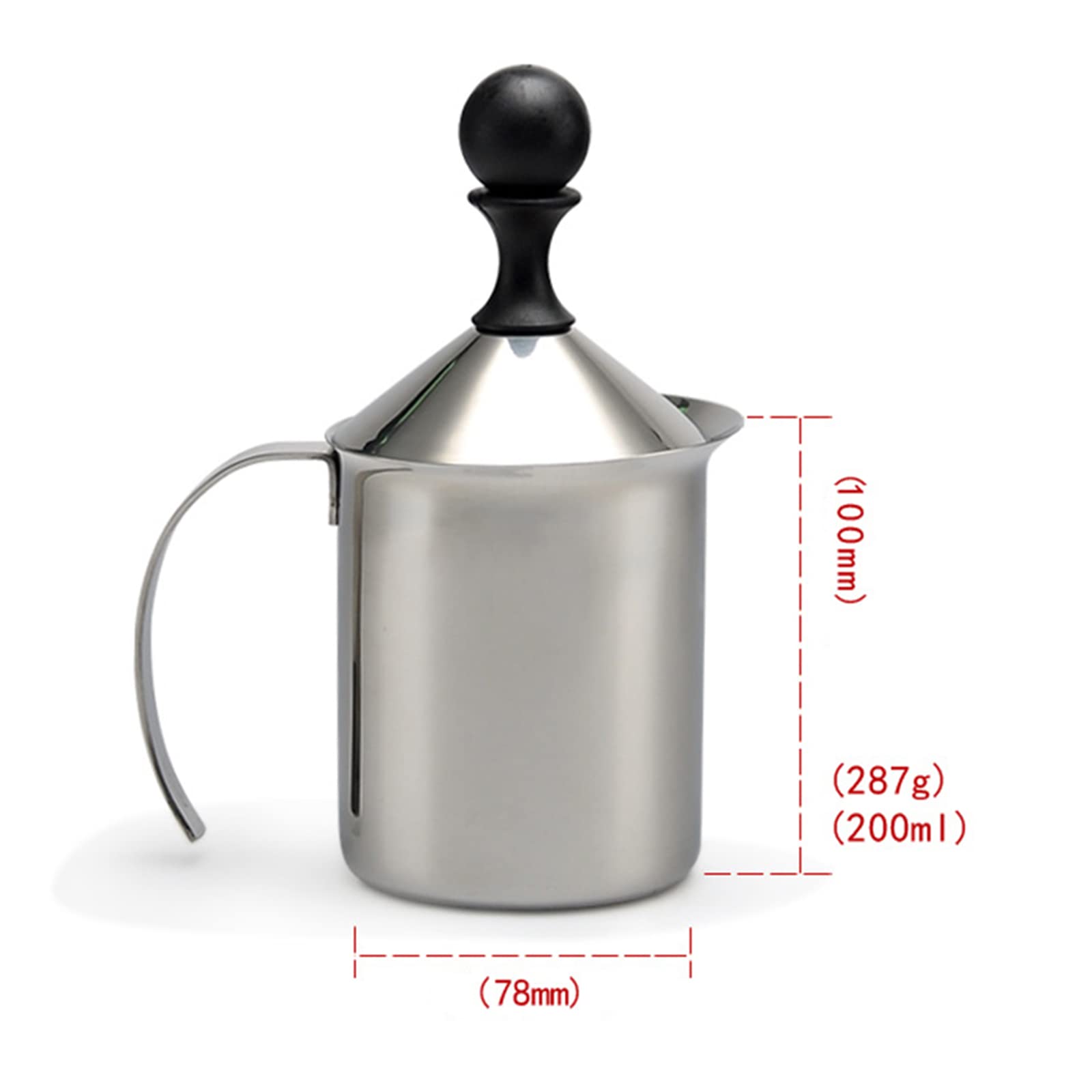 Spieniacz do mleka, ręczna pompa ręczna ze stali nierdzewnej Spieniacz mleka, ręczne dzbanki do spieniania mleka, ręczna maszyna do spieniania mleka do cappuccino i kawy latte