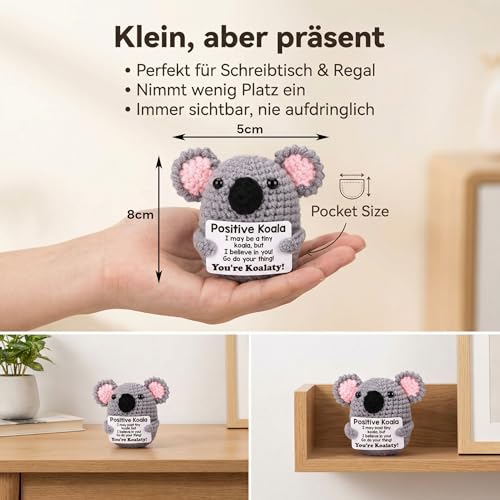 Koala Kuscheltier,Positive Kartoffel,Positive Potato,Aufmunterung Geschenke,Gute Besserung Geschenke,Mutmacher Geschenk,Inspirierende Handgemachte Strickwolle Potato Puppe für Freunde Familie