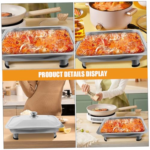 Chafing dish rectangulaire acier au design épuré pour traiteur - 4