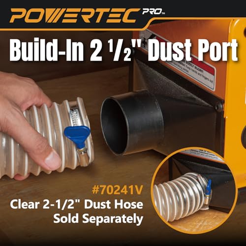 POWERTEC PRO 6-Inch Benchtop Jointer - 10-Amp, 2-Blade Wood Jointer for Woodworking with Adjustable Fence and Dust Port (BJ603) - Image 7