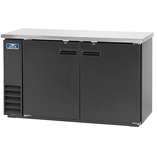 Arctic Air ABB60 Refrigerador de barra trasera de doble puerta sólida de 61 pulgadas, 16.7 pies cúbicos, acero inoxidable, negro, 115 V