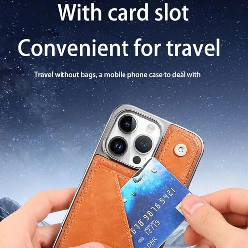 Étui portefeuille en cuir pliable iPhone 15 Pro Max 12 bleu