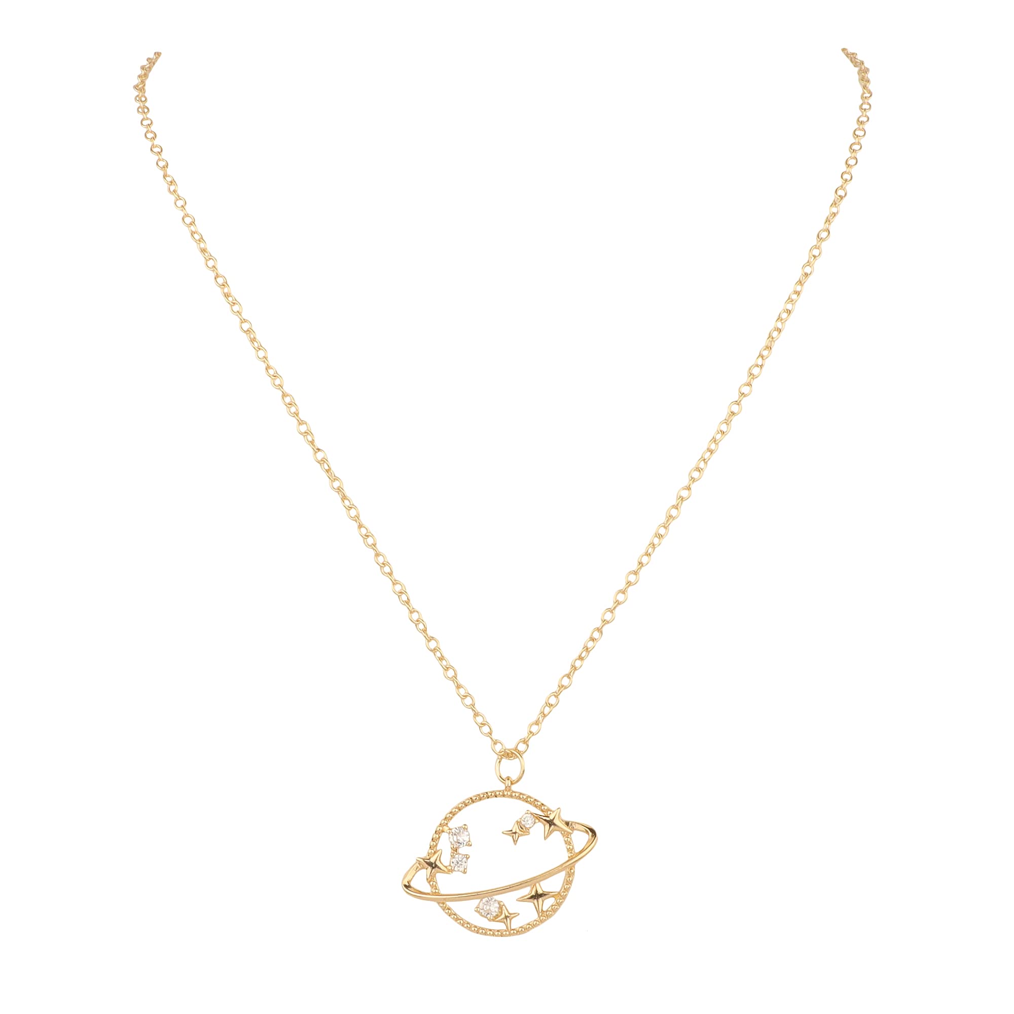 Vembley Gold Plated Earth Pendant Necklace for Women (B091Z7PPW5) Amazon Price History, Amazon Price Tracker