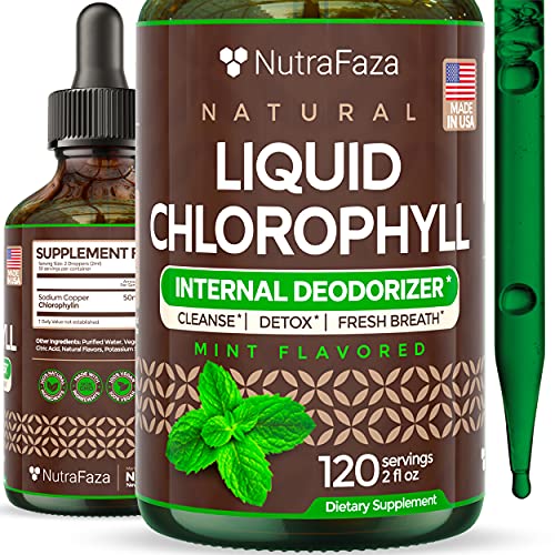Chlorophyll Liquid Drops - Energy Booster, Digestion and Immune System Support, Natural Internal Deodorant & Detox - Fast-Absorbing Liquid Chlorophyll - Vegan & Non-GMO - 2 fl oz - Made in USA