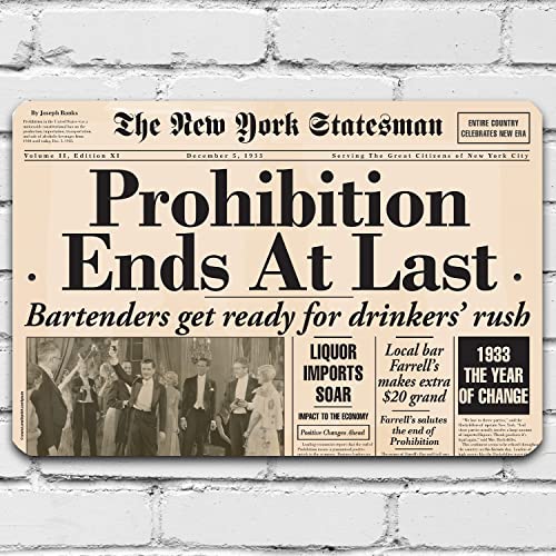 Prohibition Wall Art - Prohibition Ends At Last - Durable