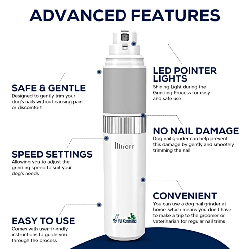 My Pet Command Cordless Dog Nail Grinder Quiet Low Noise for Large...