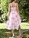 Summer Dresses for Women Floral Midi Dress Boho Beach Flowy Sundress Chiffon Dresses Pink L