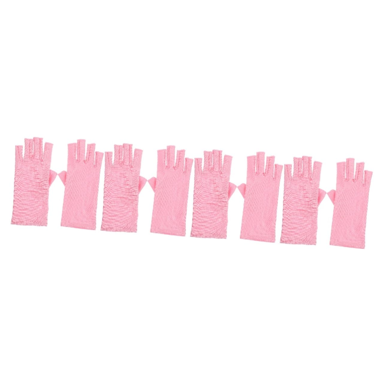 minkissy 4 Paia guanti per unghie guanti per la protezione solare guanti anti-uv per unghie in gel guanti idratanti gel per unghie gel lampada per unghie guanti UV forniture per unghie LED