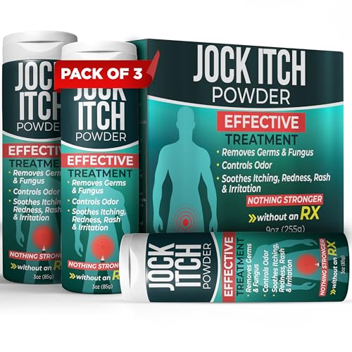 Jock Itch Powder with Miconazole Nitrate 2% & Tea Tree Oil for Itch, Odor & Rash Relief | Jock Itch