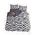 ED-Lumos 4-częściowy komplet pościeli, komplet pościeli, poszewka na kołdrę, poszewka na poduszkę, poliester, zebra, czarno-białe paski, 220 cm x 240 cm