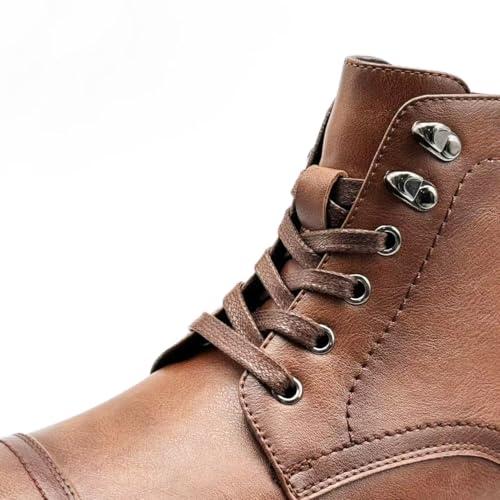 Image of Men's Dress Cap Toe Oxford Boots, Lace Up Ankle Derby Boots