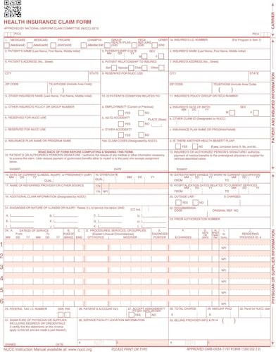 CMS 1500 Claim Forms 