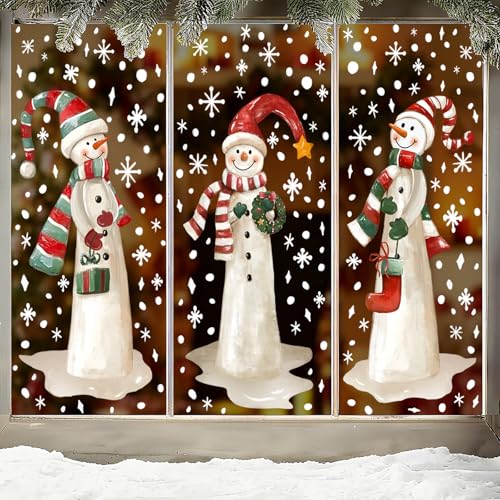 DTYDECLE 3 Stück Weihnachten Fensteraufkleber, PVC Selbstklebend...