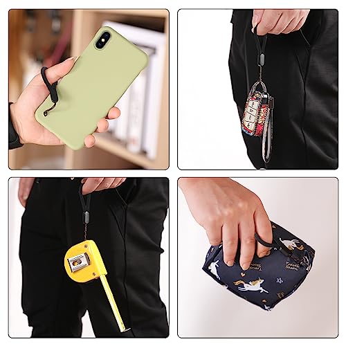 Cobee Finger Lanyard Small Handschlaufe,Verstellbare Finger Wrist Neck Lanyards Nylon Fingerschlaufe Tragbare Finger Lanyard Handschlaufe für Handy, Kamera, Schlüssel, USB Sticks (4,7 Zoll) (Schwarz)