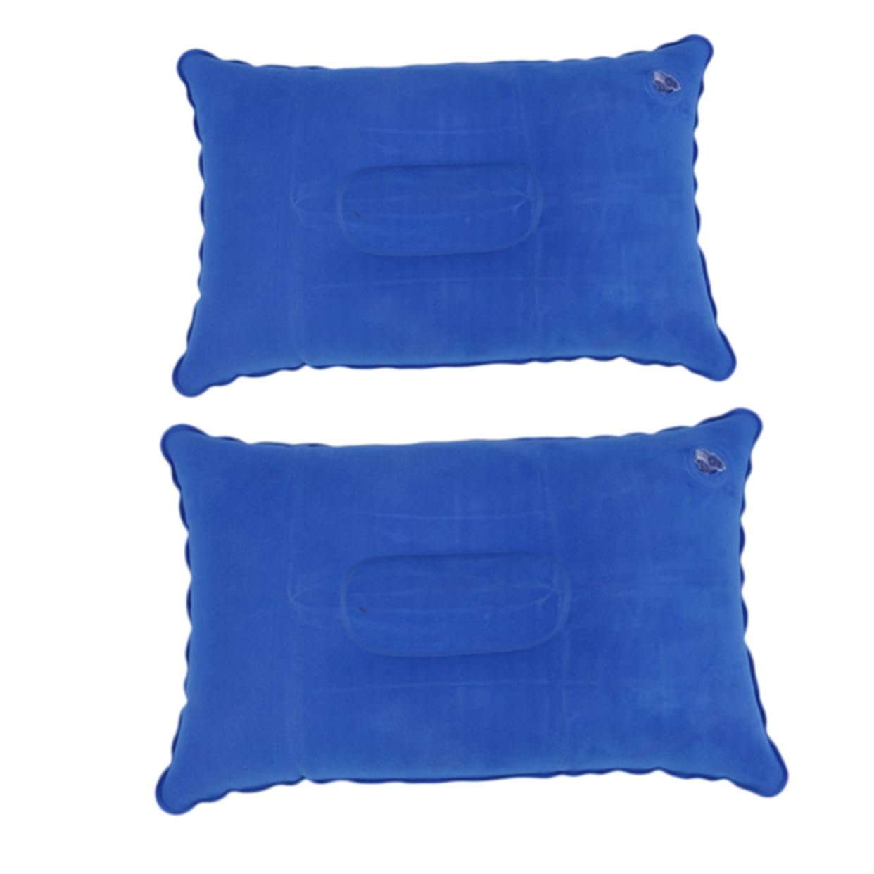 Yardwe 2pcs PVC Flocking Inflatable Travel Pillow Neck Support for Hiking Camping Airplane Portable Neck Pillow