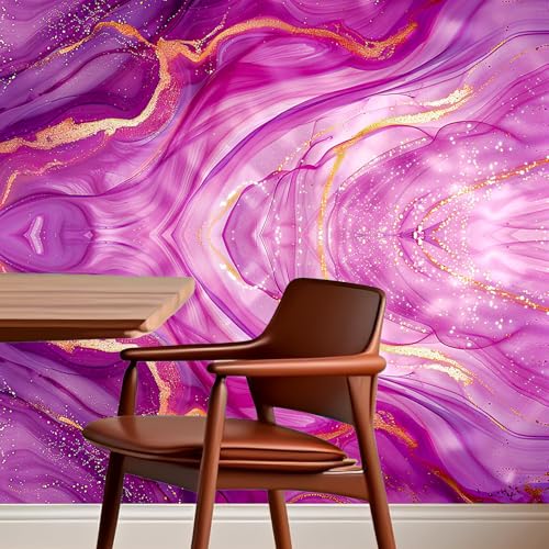 Image of Nuxovilar Pink Purple Marble Wallpaper Peel Stick Vinyl 15.75x39.37