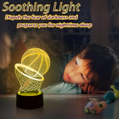 Veilleuse Basket 3D LED télécommande, USB Deluisho