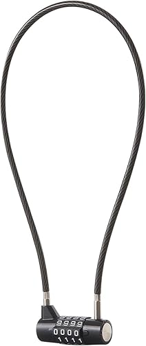 Vista 8 de Candado de cable de bloqueo de combinación con cerradura de gabinete de 4 dígitos con cable de 7 pulgadas de longitud torcida 3.5 pulgadas