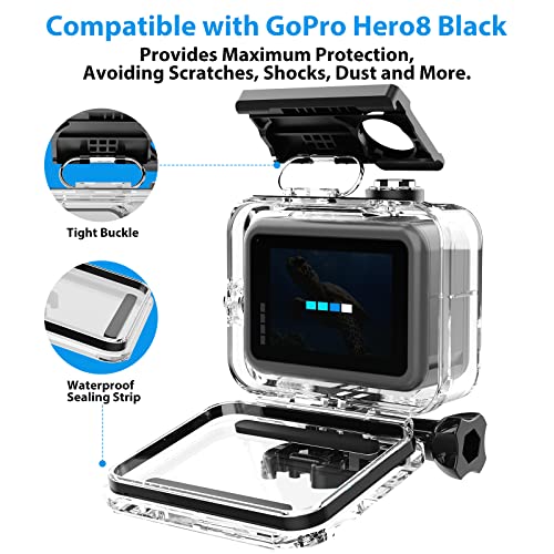 image for HONGDAK 60M/196FT Waterproof Housing Case for GoPro Hero 8 Black, Prot